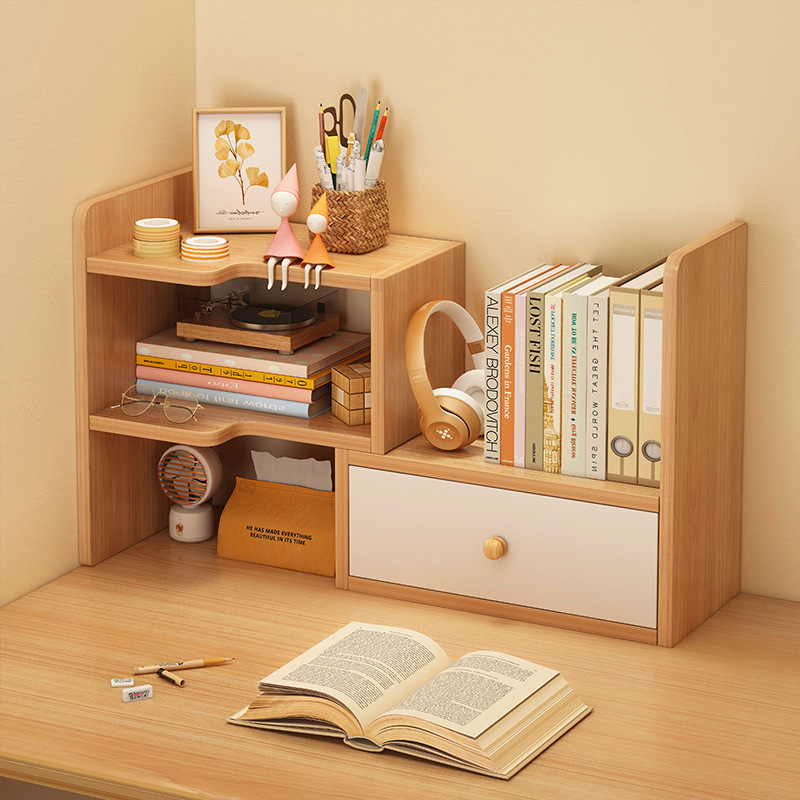 Bookshelf desktop storage rack simple multi-layer desk student office retractable storage rack dormitory organization rack