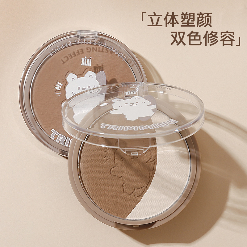 Makeup xixi modern two-color contouring palette high-gloss contouring all-in-one brightening face nose shadow shadow contour contouring powder