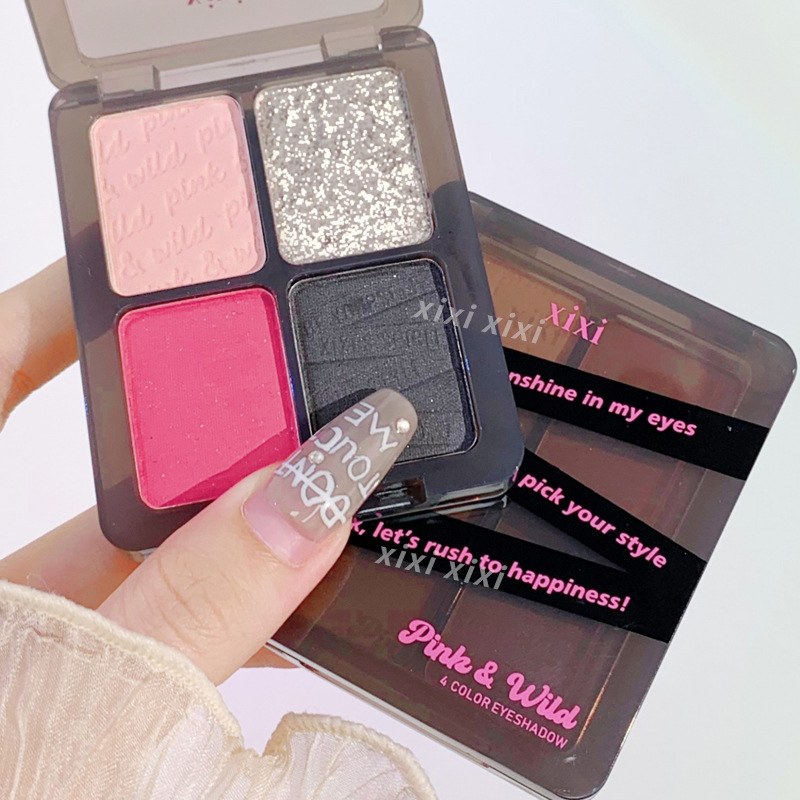 XIXI Pink and Wild Four Color Eyeshadow Palette Earthy Pink Matte Novice Student Party Modifying Eyeshadow D540