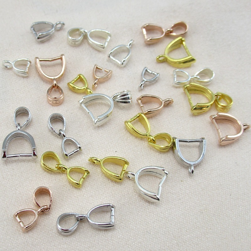 925 sterling silver DIY accessories pendant buckle sterling silver clip buckle buckle melon seed buckle crystal clip buckle