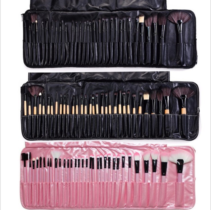 32 wooden makeup brush set 32 ​​pink wooden beauty tools makeup tools wholesale