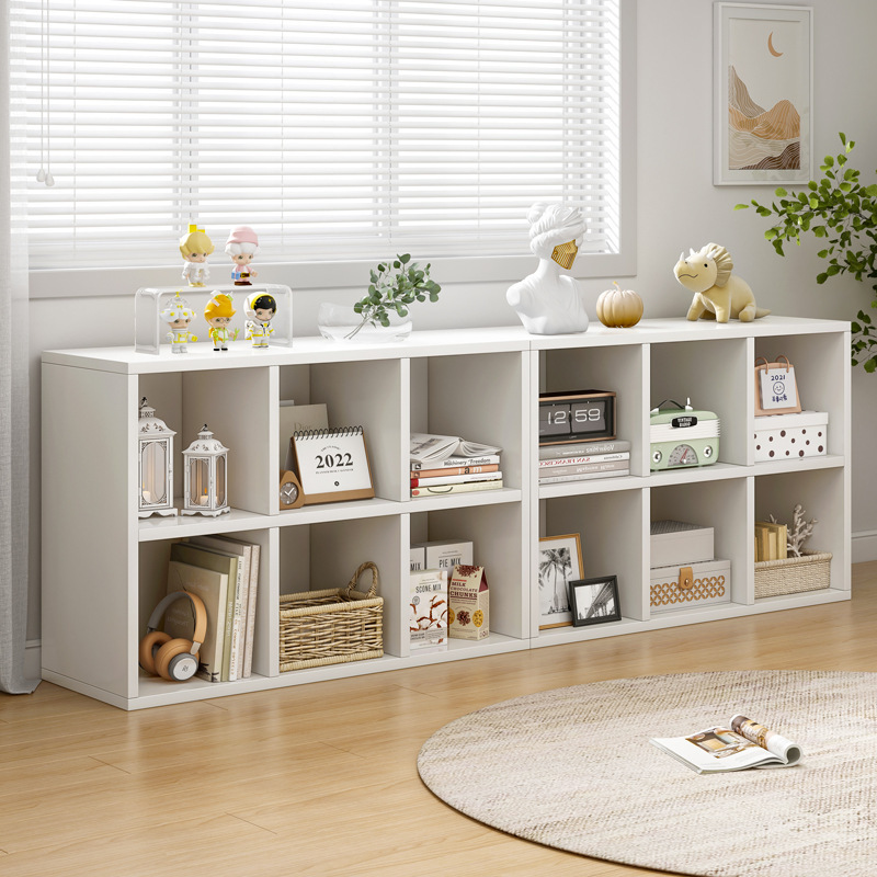 Bookshelf rack floor-to-ceiling bookcase home living room short storage cabinet storage cabinet layered rack small grid cabinet