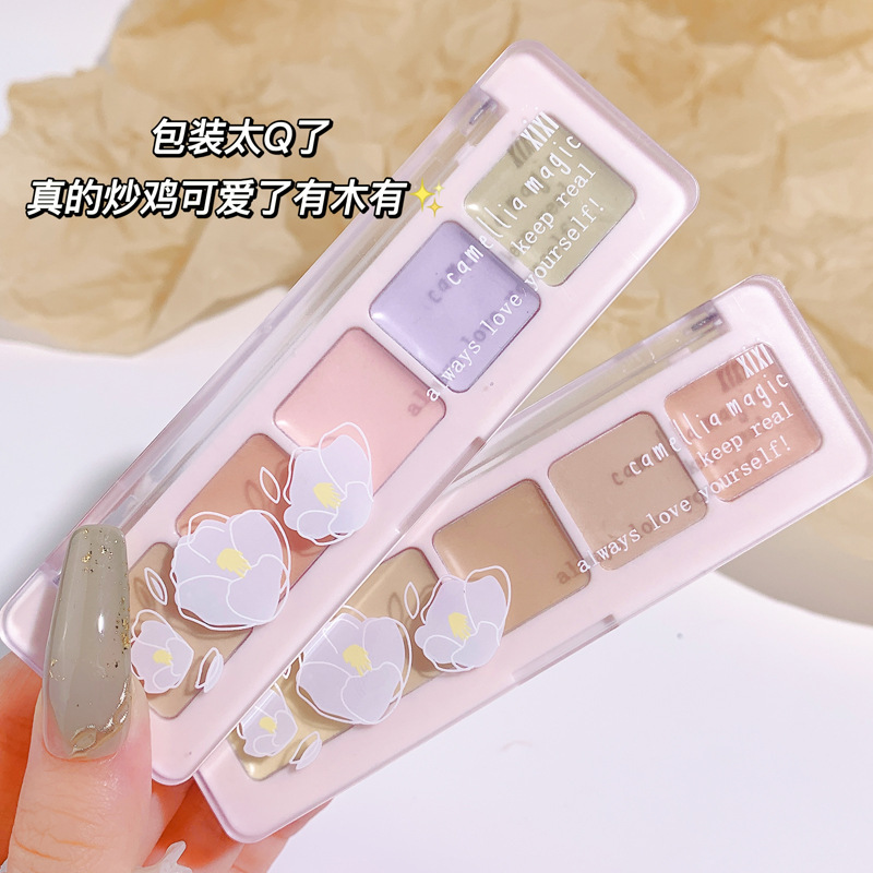 xixi No-Makeup Beauty Five Color Concealer Palette Conceals acne marks, spots, dark circles, tear troughs, long-lasting waterproof, no makeup removal