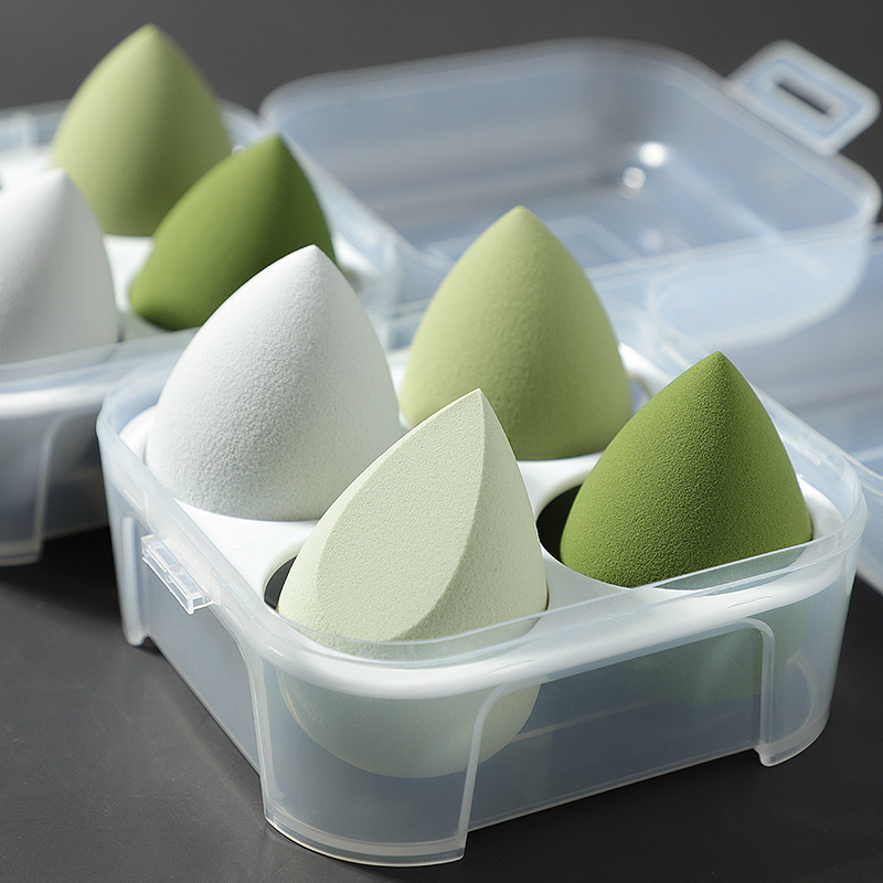 Wet and dry makeup egg powder puff beauty egg does not eat powder sponge ball super soft 4 pack makeup egg cut noodle set box