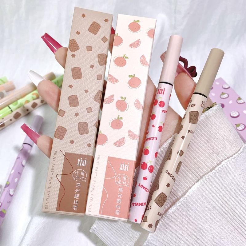 xixi liquid eyeliner pen rose flutter silver brightening long-lasting non-smudge waterproof novice slim diamond pen D-426