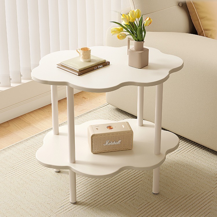 Sofa side table, cloud coffee table, small apartment, cream style, small round table, balcony, living room, bedroom, bedside table, corner table