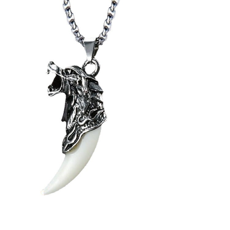 Wolf tooth pendant, men's and women's couple necklace, Wu Jing's same style men's necklace