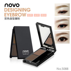 Makeup NOVO natural two-color eyebrow powder two-color gradient eyebrow powder contouring nose shadow powder is easy to color, waterproof and does not smudge