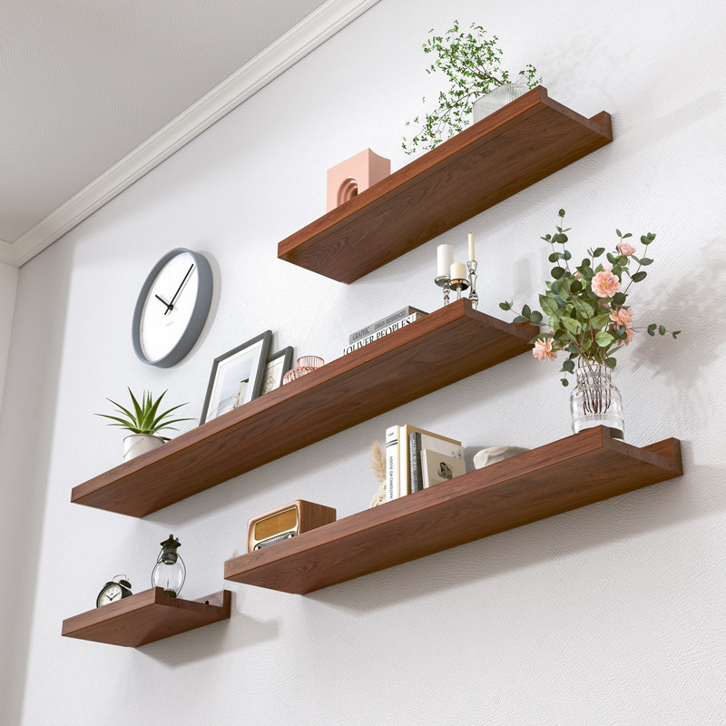 Practical wall shelf shelf partition wall hanging wall shelf living room TV wall decoration one-word wooden board