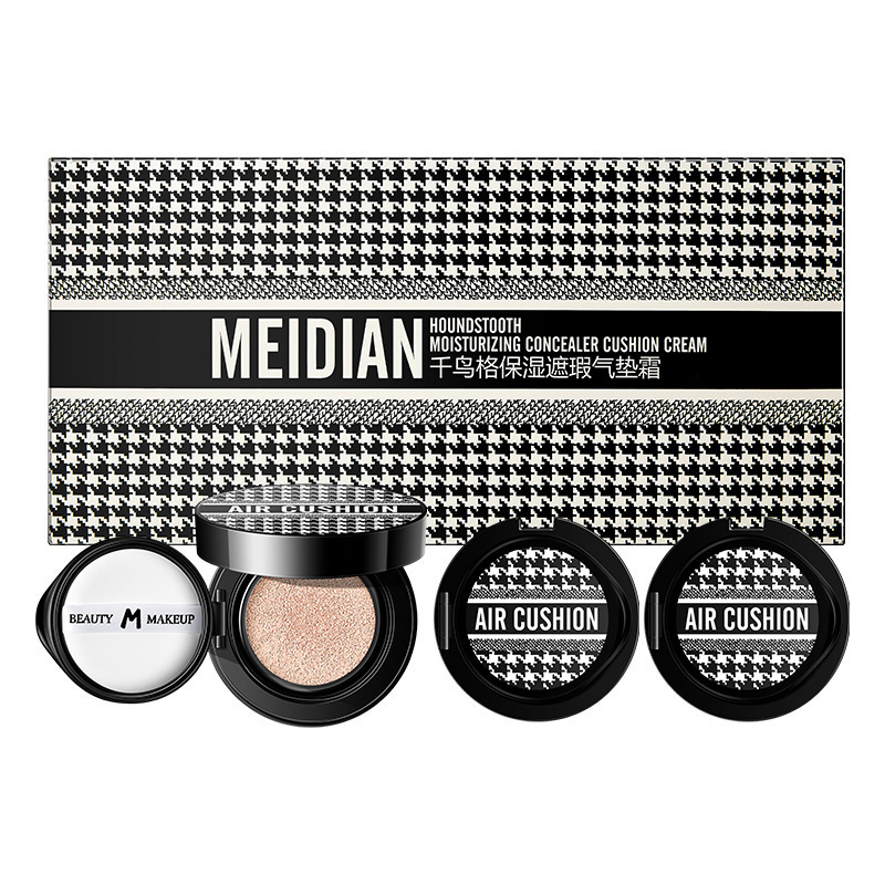 Charming Point Houndstooth Air Cushion Cushion Box Repair Lightweight Breathable Moisturizing Concealer Cushion BB Cream Foundation