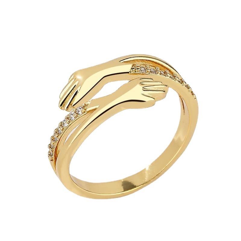 Love Hug Couple Ring Korean Version Jane Eyre Fashion Hug Ring Open Ring Romantic Pair Ring