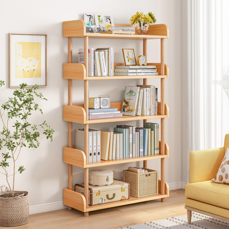 Simple bookshelf storage rack floor-to-ceiling living room small home display shelf bookcase bedroom book storage rack