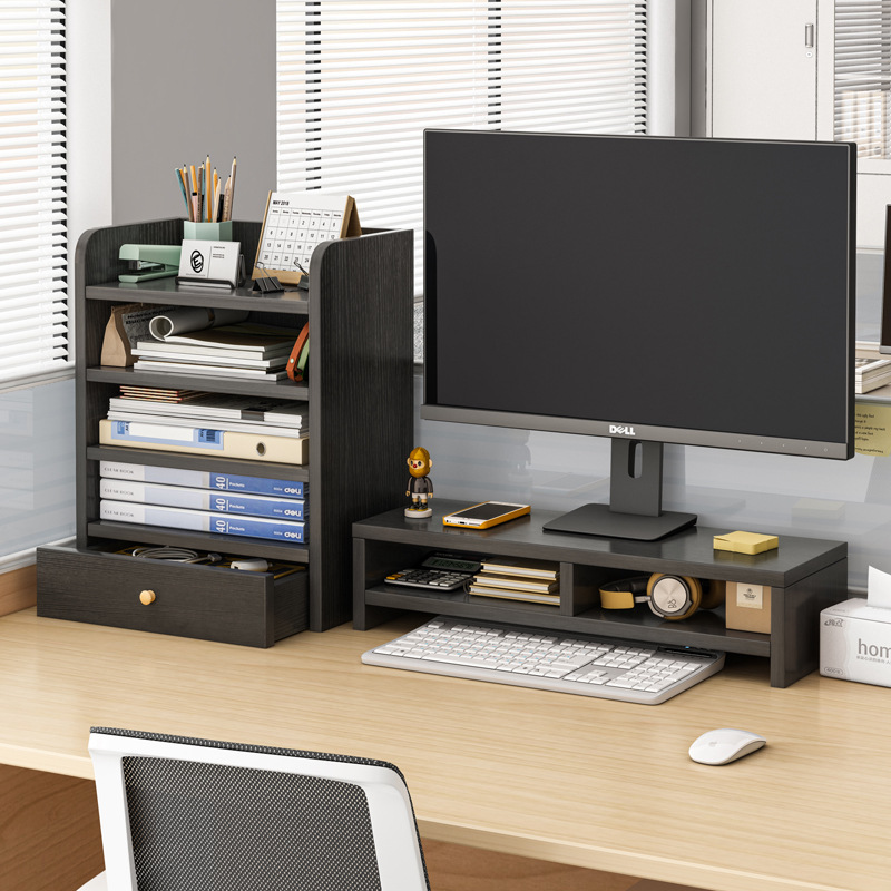Computer monitor elevated desk storage rack office desktop storage rack work station multi-layer file rack