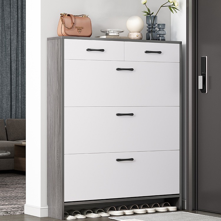 Ultra-thin shoe cabinet, household door tipping bucket, entry entrance cabinet, integrated small apartment, large capacity storage and storage shoe rack
