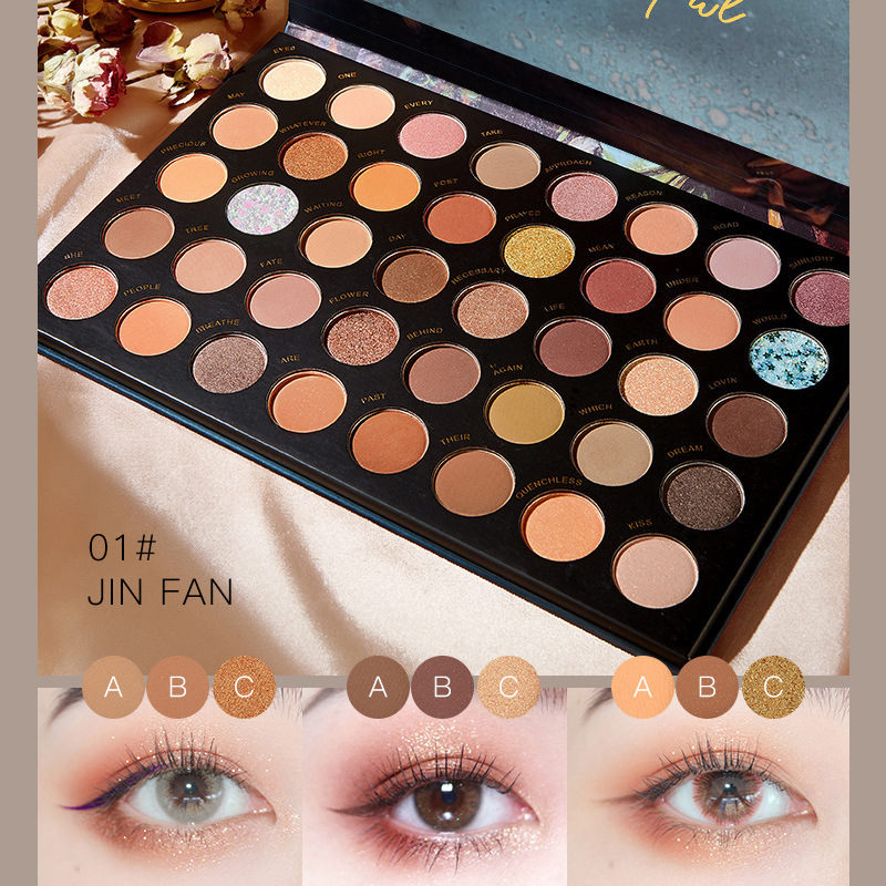 NOVO makeup 40-color eyeshadow palette ins ultra-hot pearlescent matte glitter student daily earth-color affordable eyeshadow