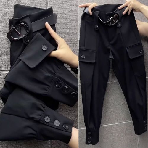 Pear-shaped body, slightly fat, plus size women's slimming workwear casual pants, 2024 autumn and winter new boot pants