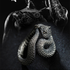 Retro snake ring open wound rattlesnake ring personalized jewelry for men and women