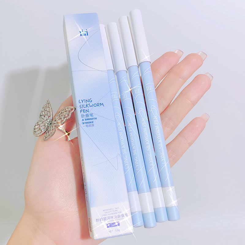 xixi Miaoyan Xinghe Pearlescent Silkworm Pen gently outlines the beautiful eyes and comes with a pencil sharpener D-462