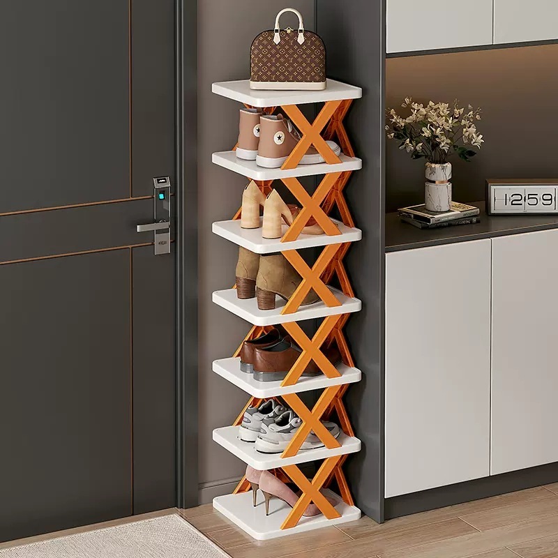 Shoe rack new style home doorway small narrow folding multi-layer simple shoe cabinet storage artifact to save space