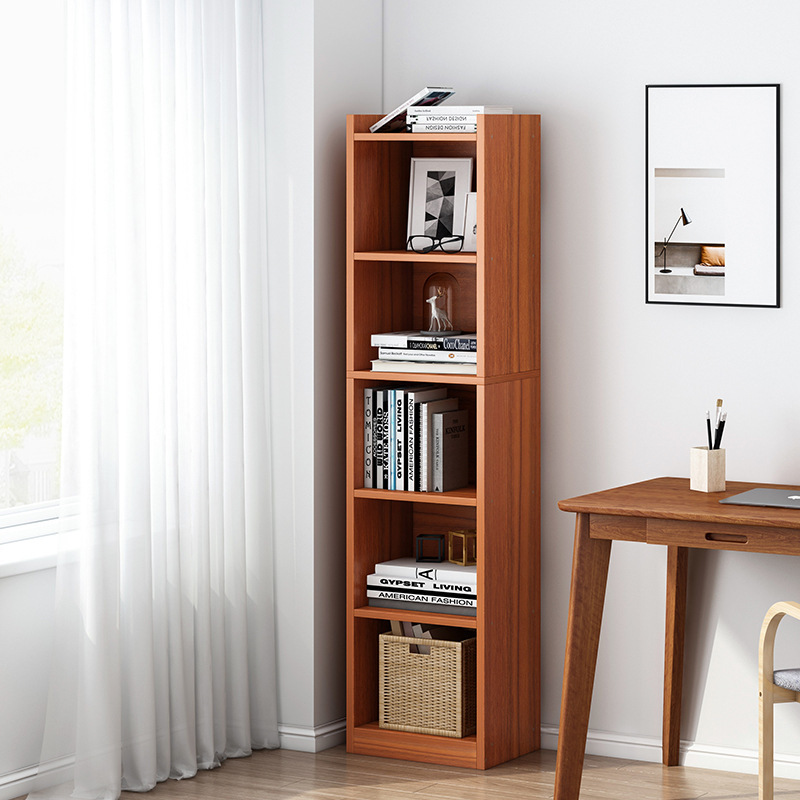 Bookshelf corner cabinet narrow version simple floor-standing economical storage cabinet storage space-saving small corner storage bookcase