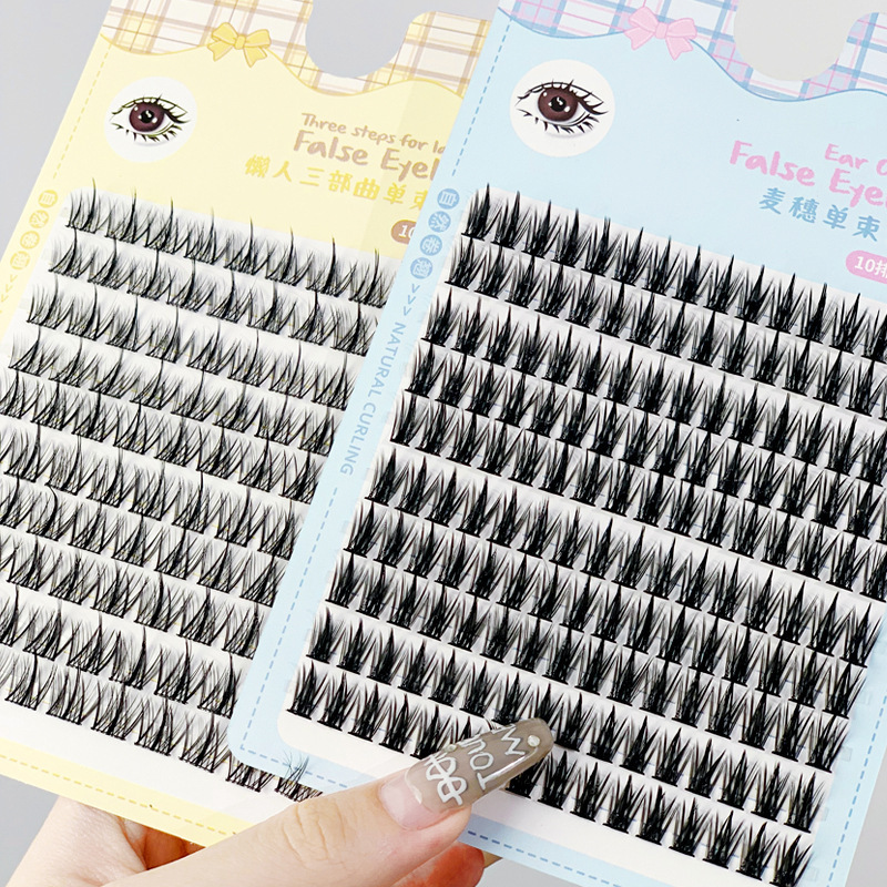 xixi spire wheat ear false eyelashes 10 rows large capacity natural simulation thick super thin stem segmented eyelashes