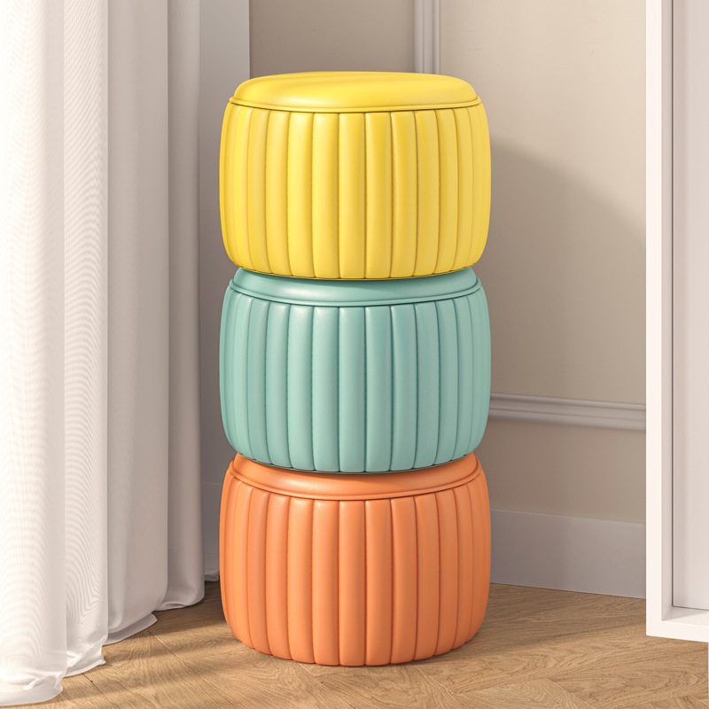 Small stool, household low stool, pumpkin stool, simple small stool, living room shoe changing stool, sofa, coffee table stool, foot stool