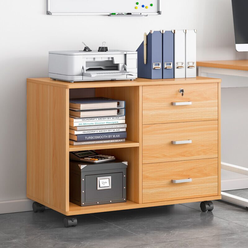 File cabinet with lock office cabinet wooden side cabinet simple modern storage storage cabinet floor-standing information cabinet