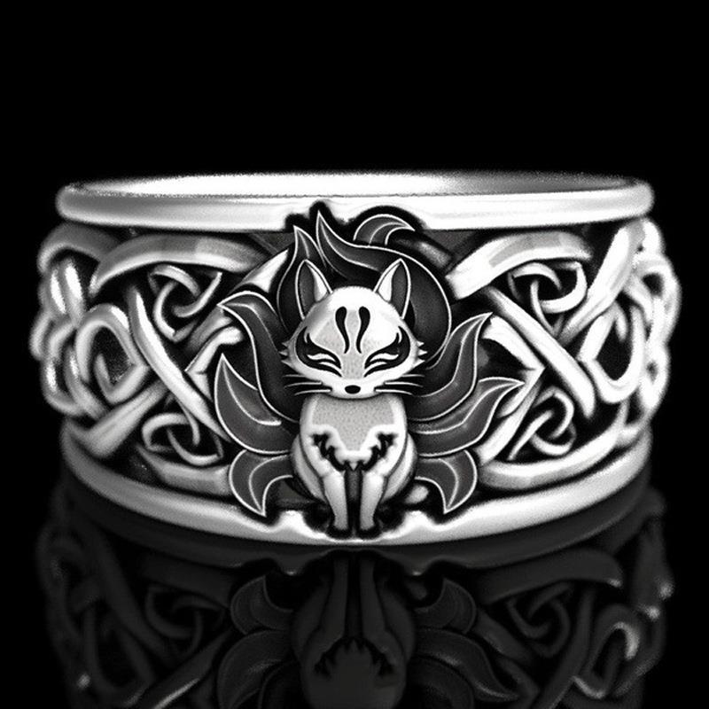 Viking nine-tailed fox Celtic ring European and American fashion retro men's ring