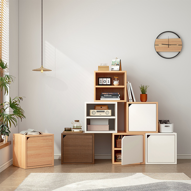 Rubik's cube bookshelf floor-standing low bookcase small living room storage rack bedroom storage grid storage cabinet bay window storage cabinet