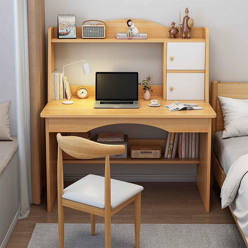 Desk and bookshelf integrated table and chair set simple computer desk desktop home bedroom student learning writing small table