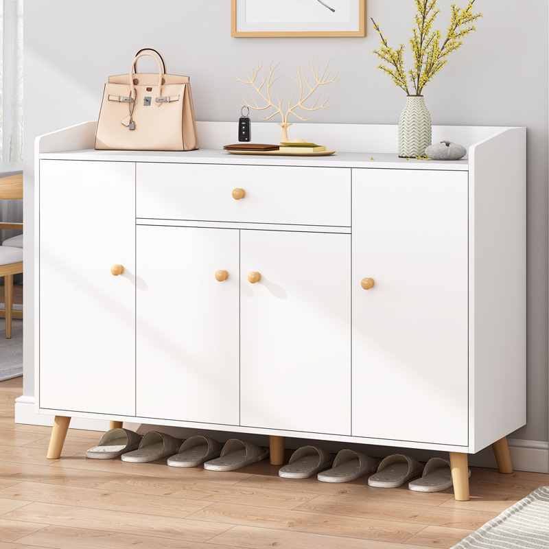 Shoe cabinet with door, entrance cabinet, integrated household door storage box, simple storage cabinet, multi-layer Nordic style ultra-thin shoe rack
