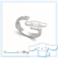 Valentine's Day limited gift: Cinnamoroll Cinnamon Dog Story silver ring, fashionable and personalized, for your girlfriend