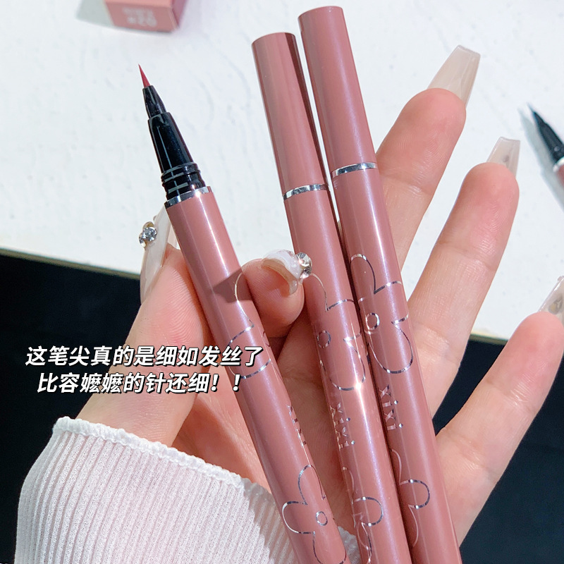 xixi Silky Waterproof Liquid Eyeliner Pen for Women Ultra-Fine Ultra-fine Eyeliner Pen for Outlining the Eyes and Brightening Silkworm Shadow Eyeliner