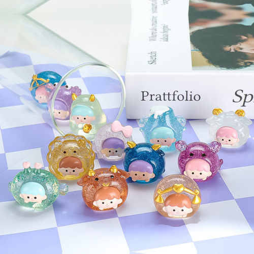 Twelve Zodiac Shop Blind Bags, Twelve Creative Sparkling Little Cute Blind Boxes, Resin Craft Birthday Gifts