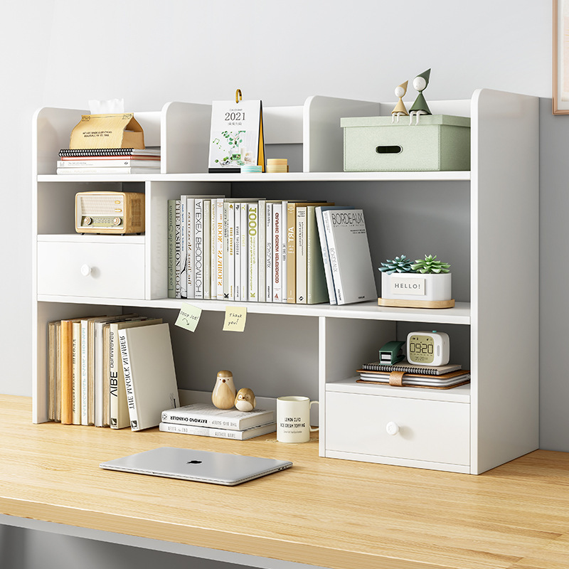 Bookshelf desktop simple bedroom office table small multi-layer shelf living room desk storage shelf bookcase