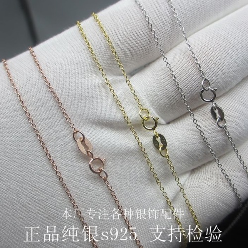 s925 sterling silver cross O-shaped necklace women's clavicle chain Japanese Korean jewelry pendant simple jewelry Christmas accessories