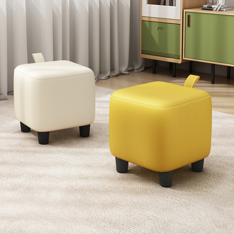 Small stool, home creative low stool, living room sofa stool, simple modern coffee table stool, cute handle shoe changing stool