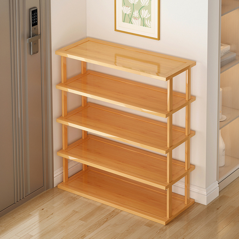 Solid wood storage rack multi-layer storage rack household snack rack simple bookshelf floor-to-ceiling door rear shelf layered rack shelf
