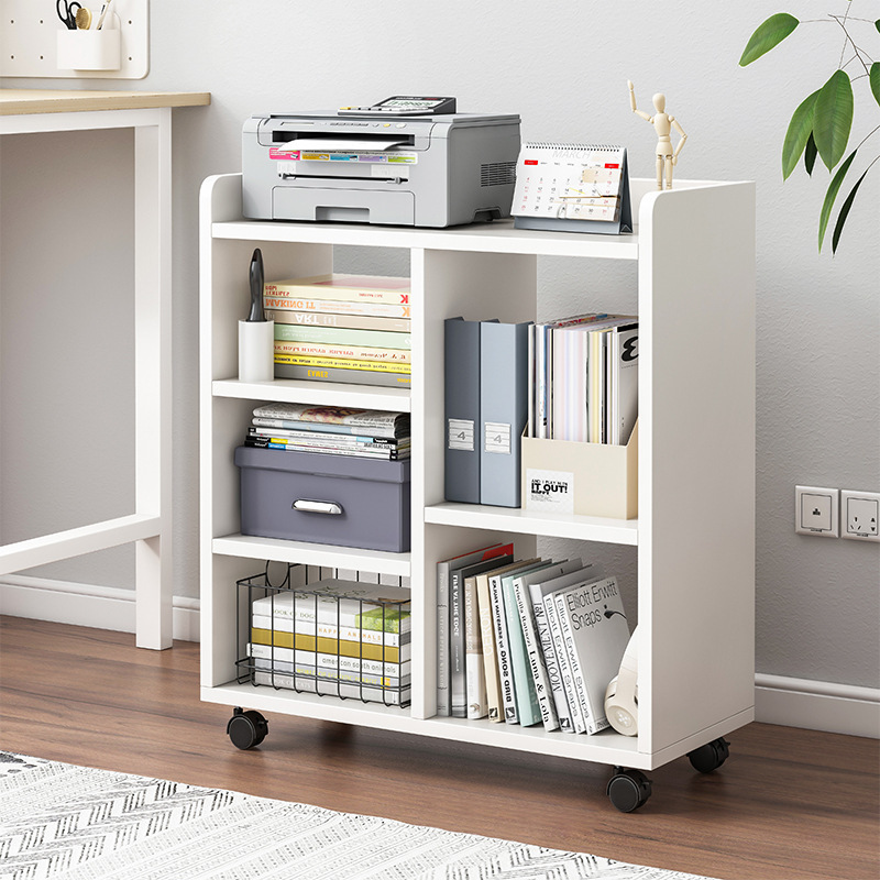 Under-desk storage rack file cabinet storage cabinet table storage cabinet small bookcase floor-standing mobile bookshelf with wheels small
