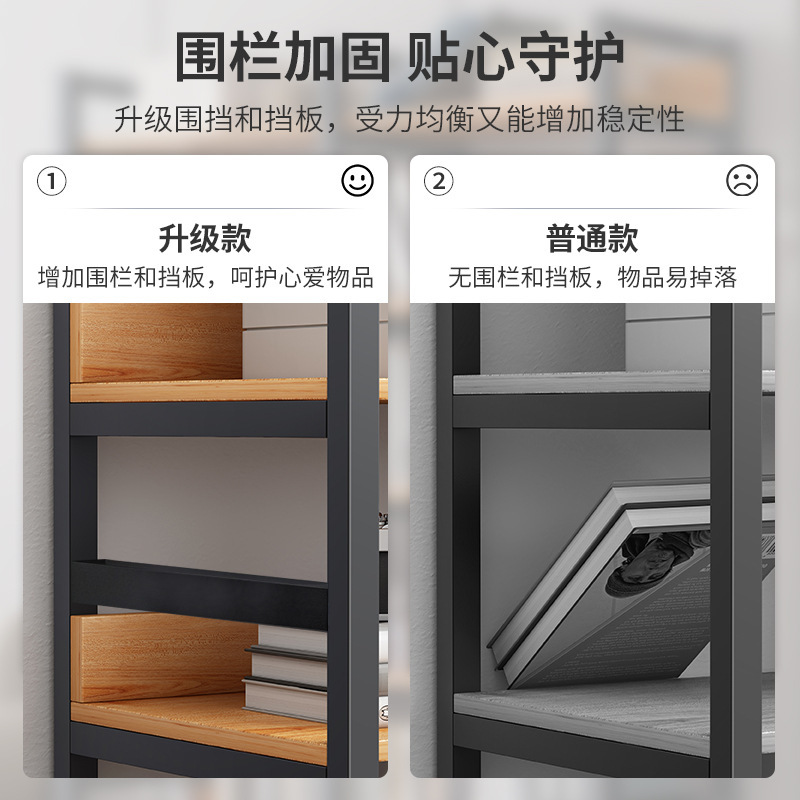Bookshelf rack floor-standing simple living room storage rack iron room storage rack office display rack bookcase