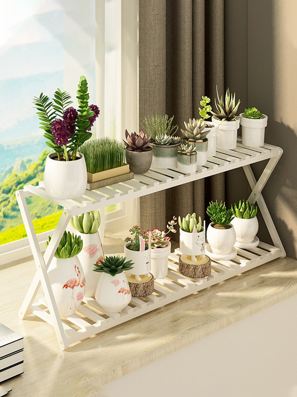 Balcony flower rack indoor multi-layer living room household storage succulent potted flower pot rack decorative plant rack floor-standing