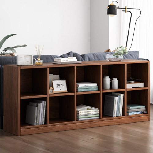 Solid wood low bookcase living room wall storage rack floor-standing free combination grid cabinet home bookshelf storage cabinet floor cabinet