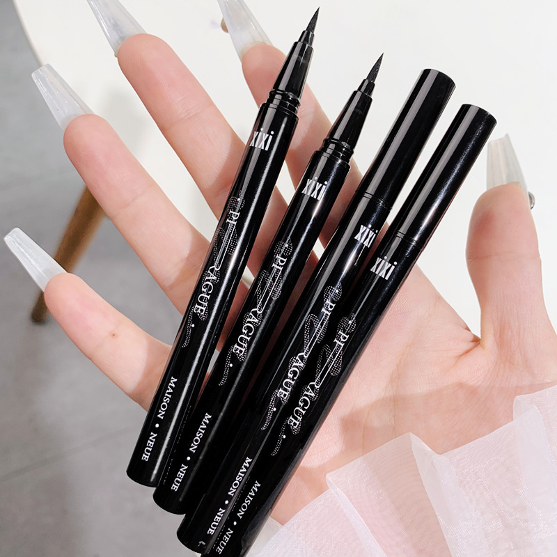 xixi eyeliner long-lasting, waterproof, sweat-proof, not easy to smudge, quick-drying liquid eyeliner pen for beginners, brown hard tip D681