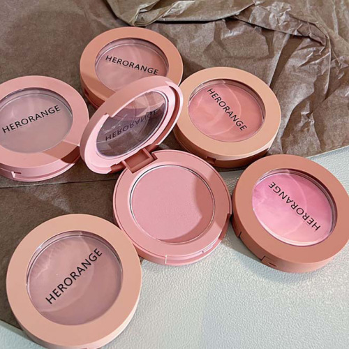 HERORANGE Cream Powder Blush Low Saturation Pseudo-Essence Vitality Girl Peach Orange Soft Mist Matte Rouge Women
