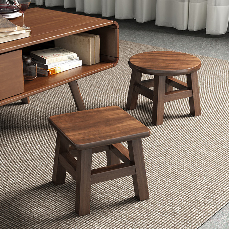 Solid wood small stool household low stool square stool round stool wooden stool living room simple non-slip shoe changing stool sturdy small bench