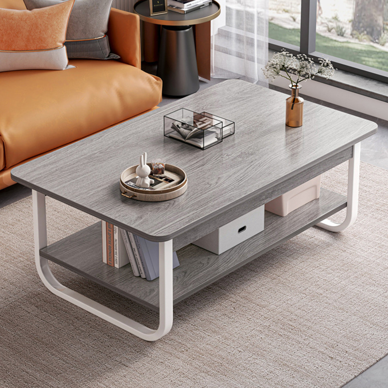 Coffee table living room household small apartment simple modern creative tea table double-layer sofa side table square table simple small table