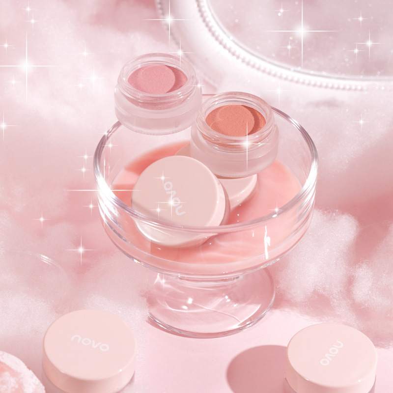 NOVO Blush Mud Cream No Makeup Supernatural Pure Desire Cute Blush Blue Purple Contouring Brightening Rouge Powder No Makeup Student Party
