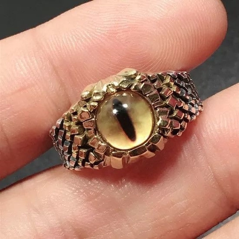 European and American eye jewelry retro personality domineering open adjustable ring men's trendy punk devil's eye ring