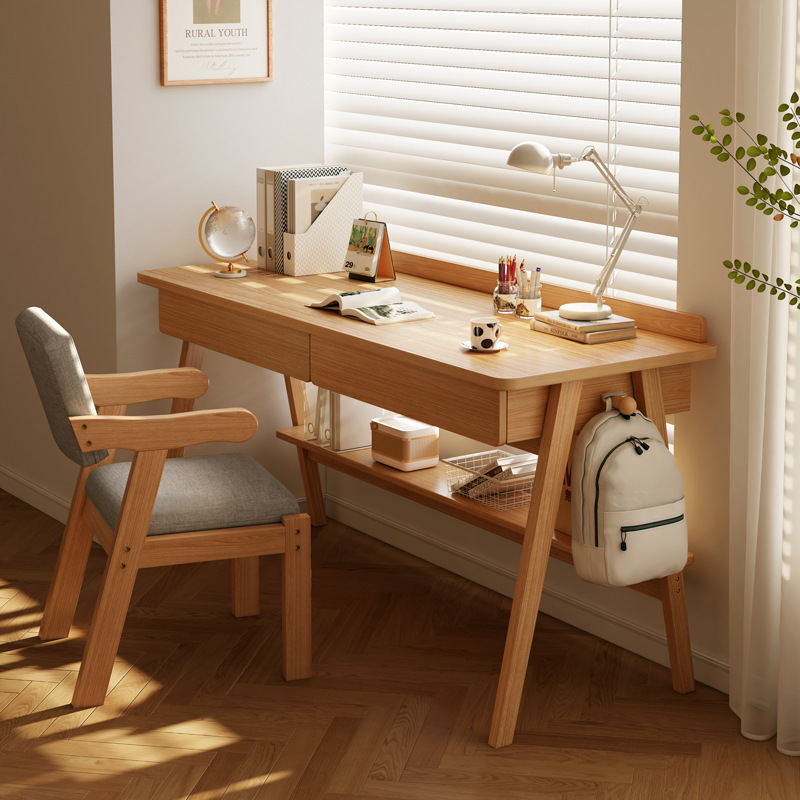 Simple desk home student solid wood legs simple desk study table computer table and chair desktop bedroom writing table