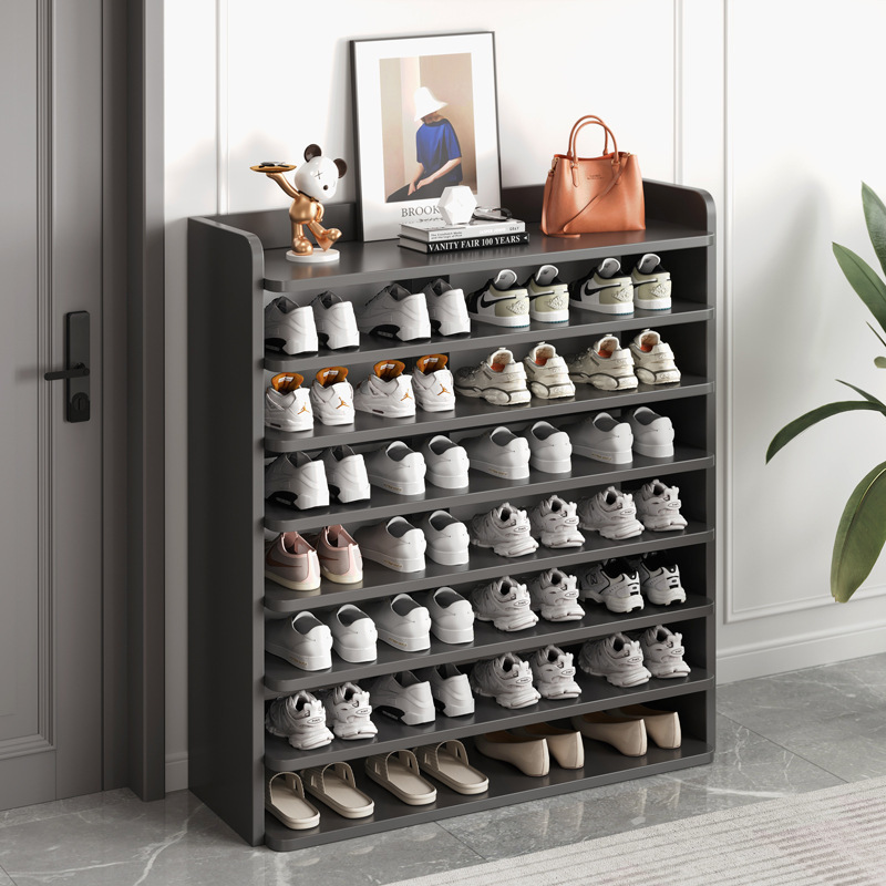 Simple shoe rack doorway home starry sky black storage artifact space-saving new divided layer board shoe cabinet